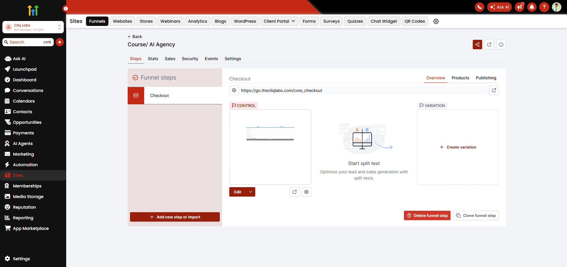 GoHighLevel GHL theme builder - Obsidian theme by CliqLabs